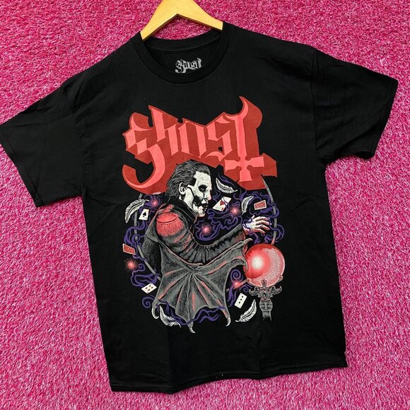 Ghost Cardinal Copia Crystal Ball Cards Heavy Metal Rock T-Shirt Large - Picture 3 of 4